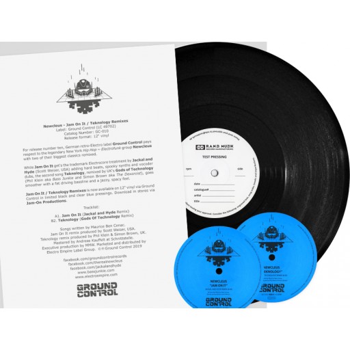 Newcleus - Jam On It / Teknology Remixes (Ground Control) 12'' vinyl test pressing